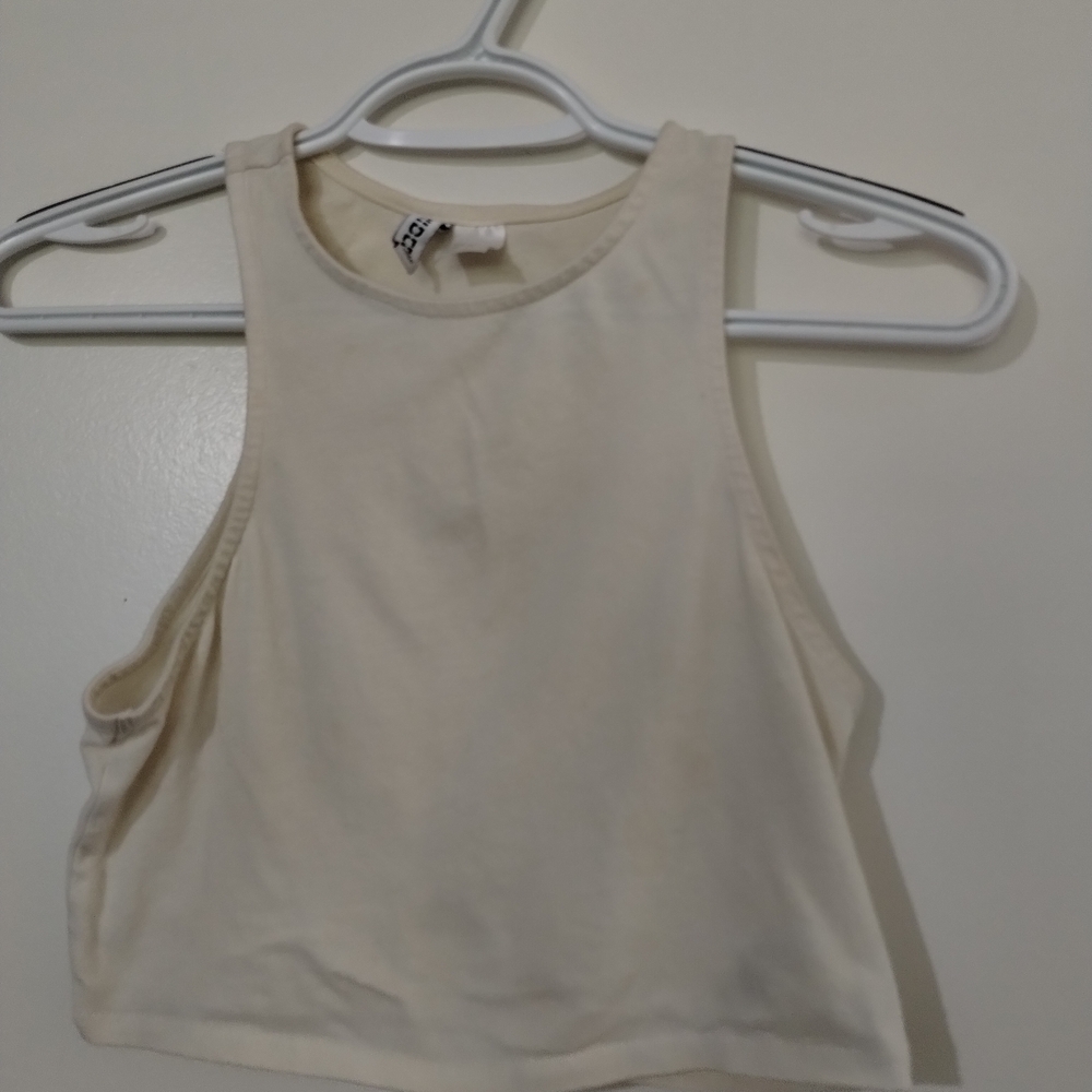 H&M Cream Sleeveless Crop Top
